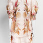 Zimmermann Pink Ascension Shirred Floral Blous with Short 0
