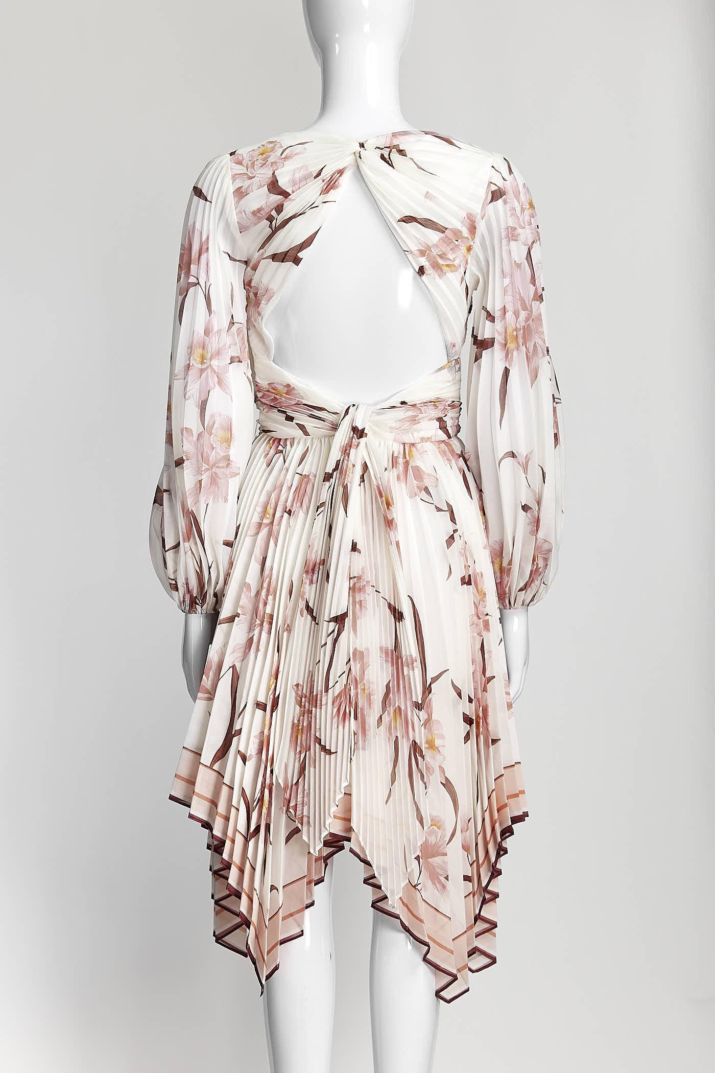Zimmermann Pink Floral Pleated Dress AU 0