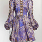 Zimmermann Purple Patterned Butterfly Detail Linen Silk Dress 1