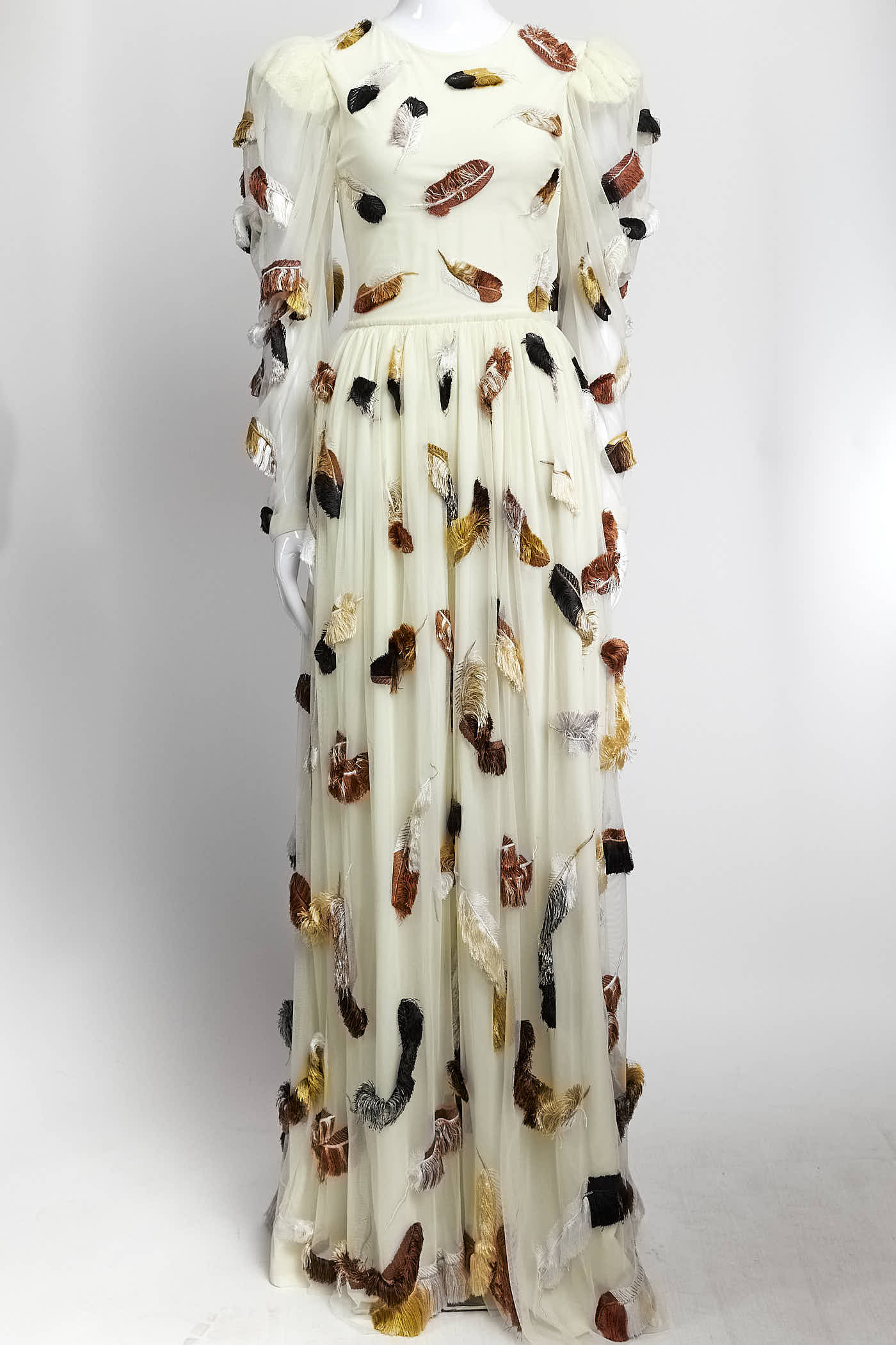 manish arora Long Dress with Textured Fringe Detailing XS