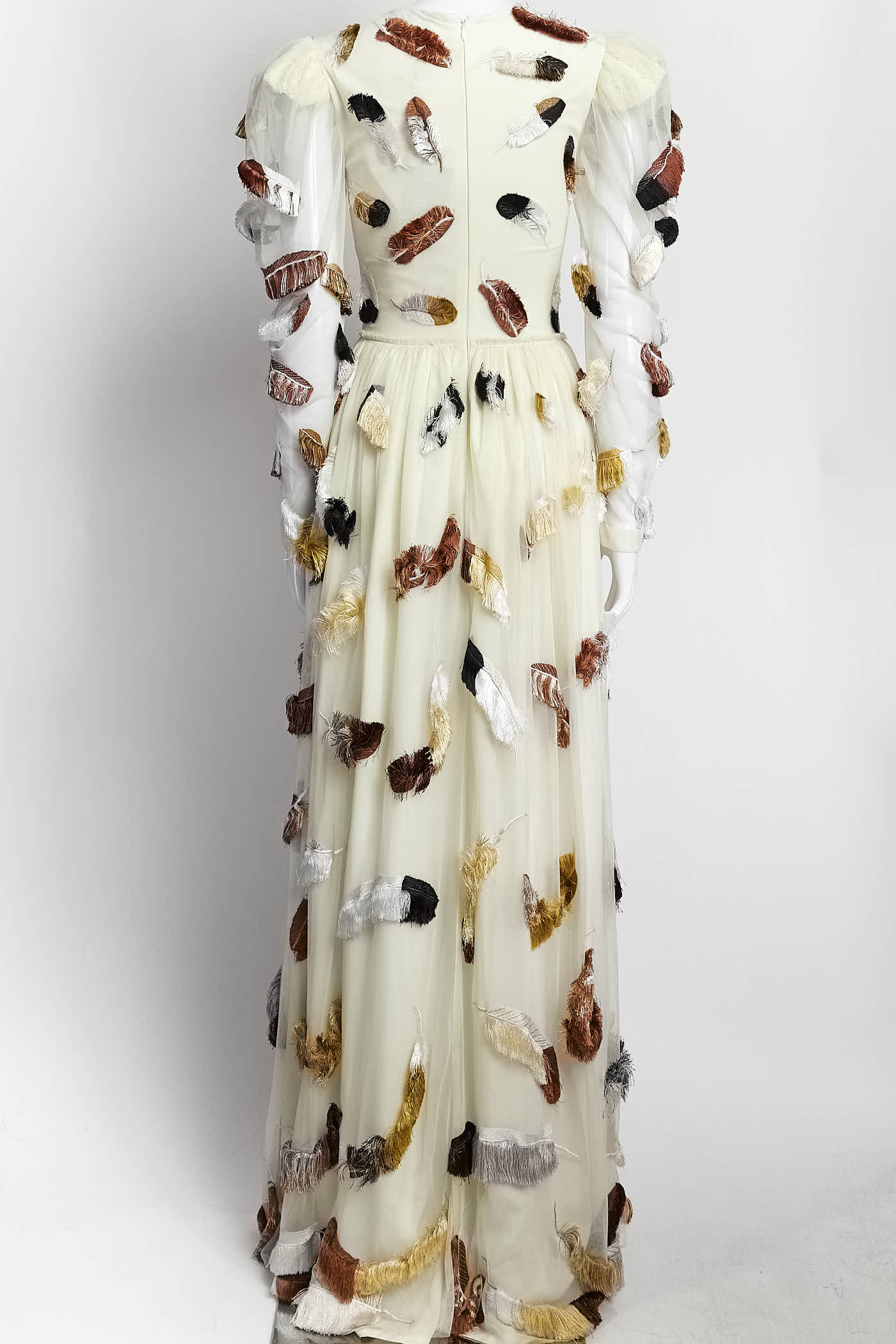 manish arora Long Dress with Textured Fringe Detailing XS
