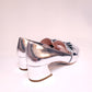 Miu Miu Silver Leather w/Bow Heels 38