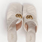 Gucci GG Marmont White Leather Sandal Heel 38.5