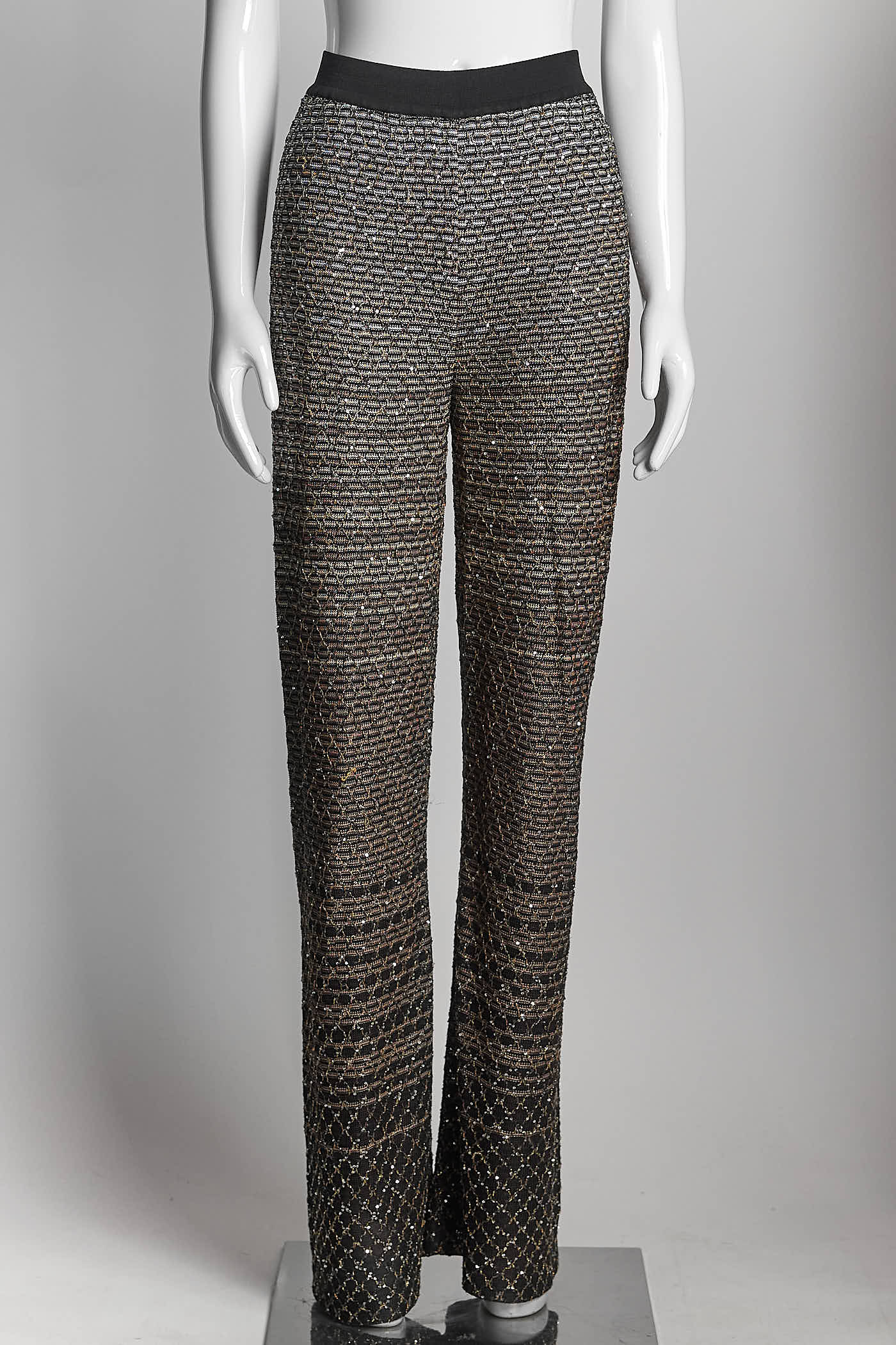 Missoni Sequined Striped Metallic Knit Sweater/Pant 40