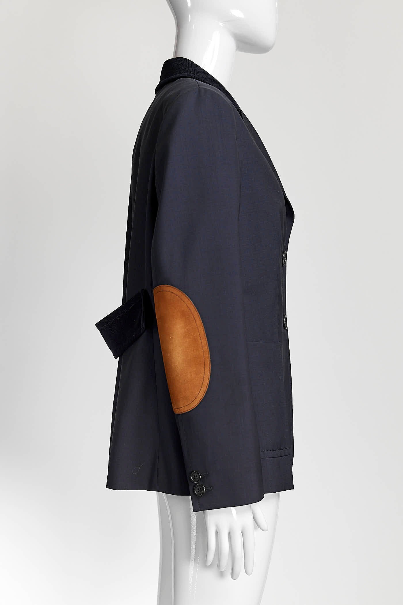 Prada Navy Blazer with Black Velvet Collar 44