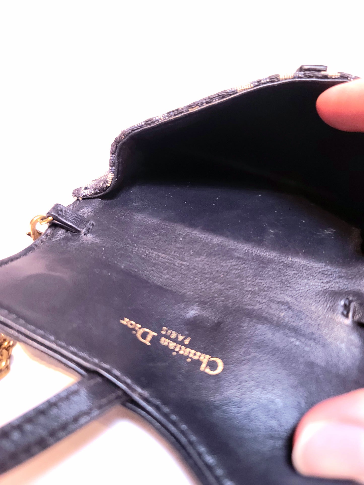 Dior Blue Oblique Jacquard Saddle Nano Pouch