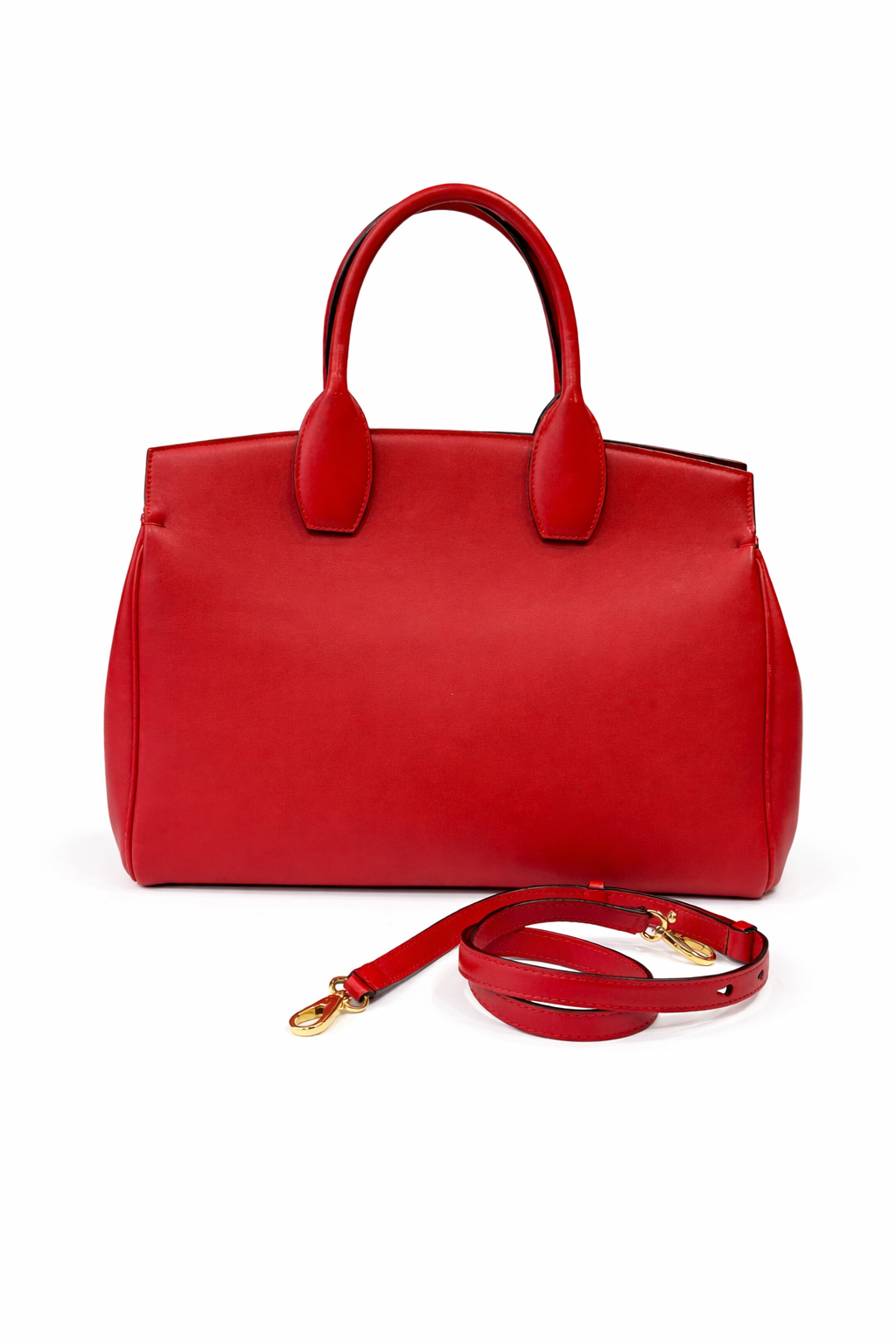 Salvatore Ferragamo Calfskin The Studio Bag Red