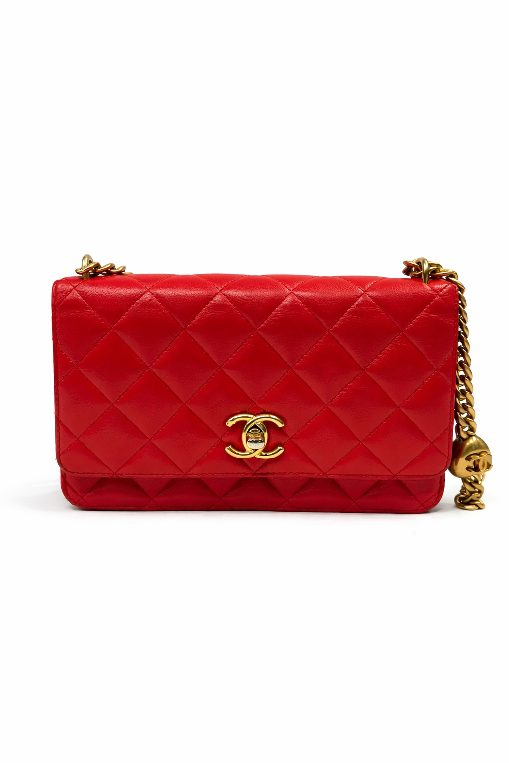 Chanel Wallet on Chain Crossbody Bag in Red