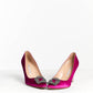 Manolo Blahnik Satin Crystal Hangisi Pumps 37.5