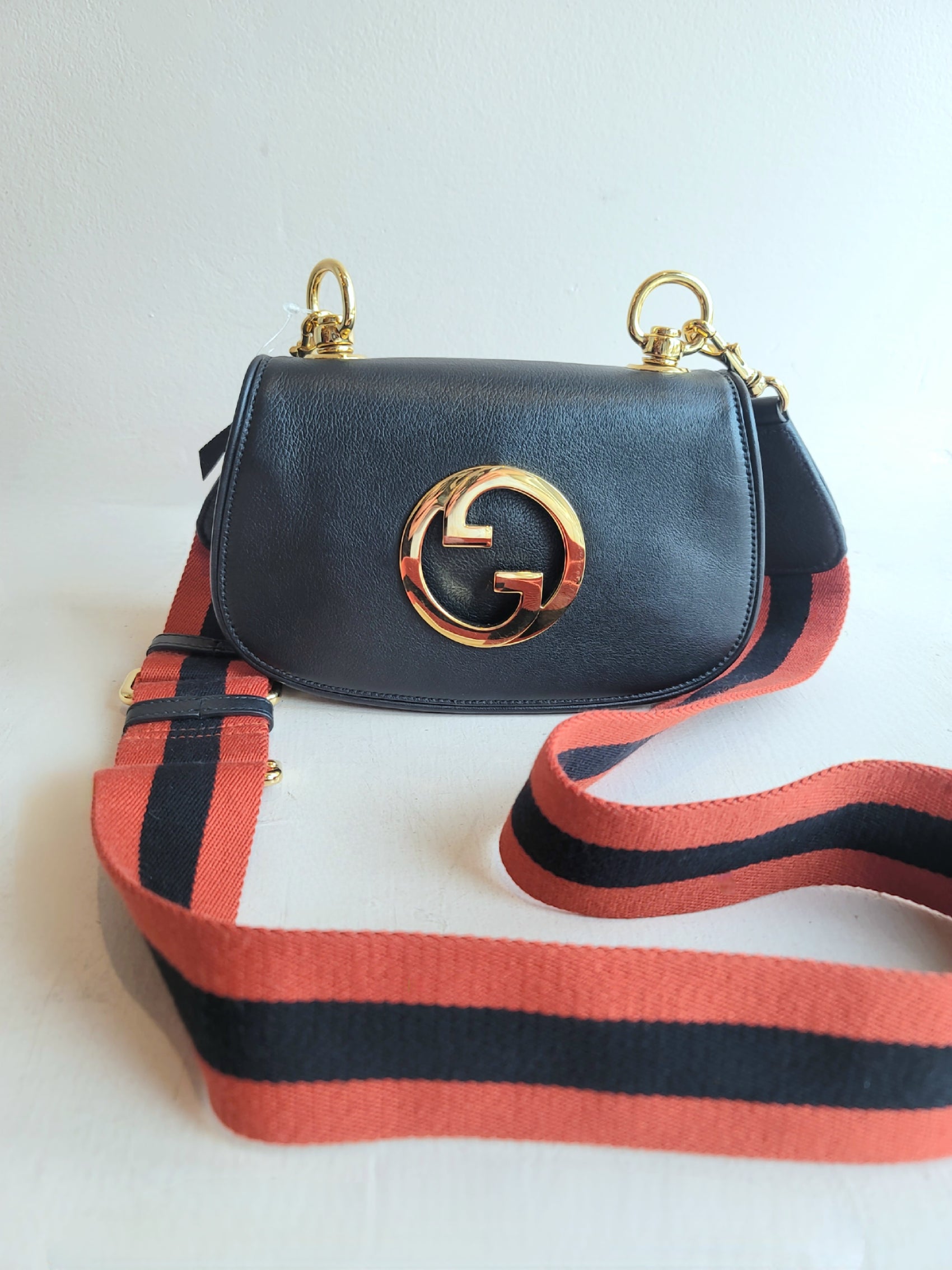 Gucci Small Blondie Shoulder Bag w/Red Navy Strap