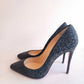 Christian Louboutin Black Crystal Incrusted Heels 37