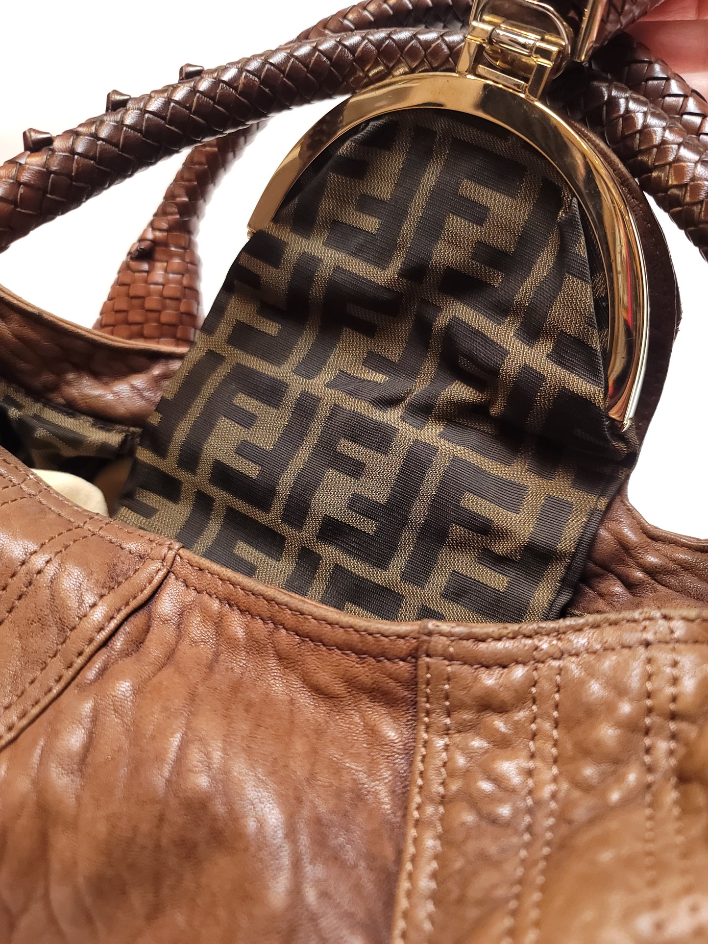 Fendi Intrecciato Top Handle Bag