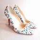 Christian Louboutin White w/Multicolor Spike Studs 37