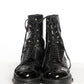 Chanel Black CC Logo Utah Eagle Biker Boots 40.5C