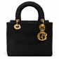 Christian Dior Black Medium Lady D-Lite Bag in Canvas