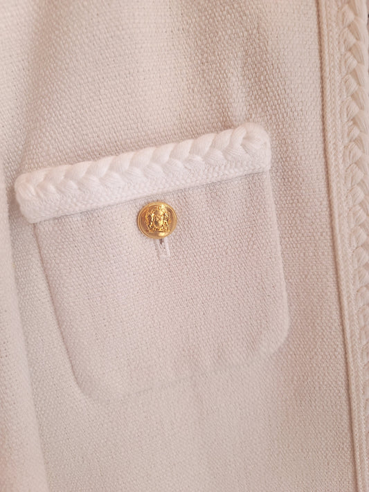 Celine White Silk Evening Jacket 36