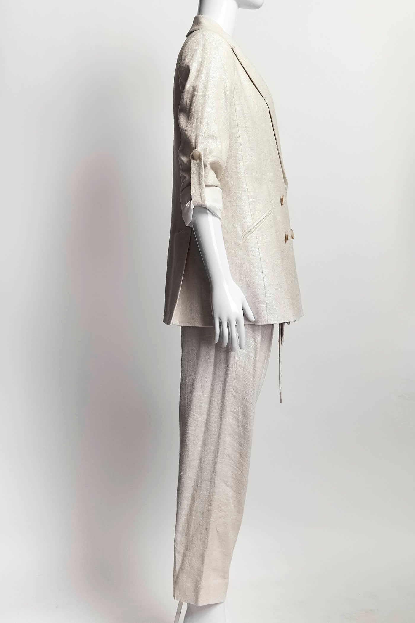 Veronica Beard Parineti Dickey Double Breasted Metallic Blazer/Pant Suit 4