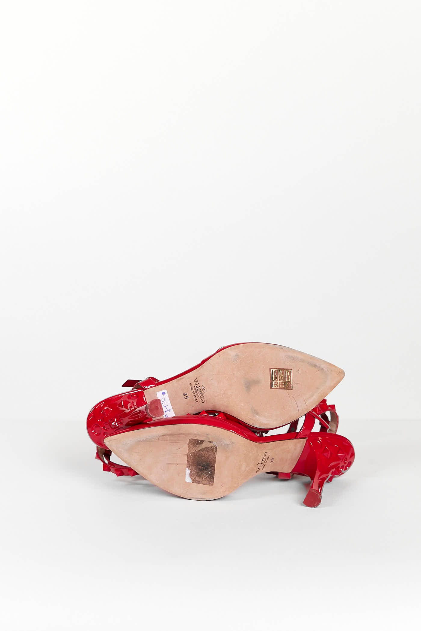 Valentino Red Rockstud Ankle Strap Pumps 39