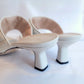 Gucci GG Marmont White Leather Sandal Heel 38.5