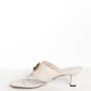 Gucci GG Marmont White Leather Sandal Heel 38.5