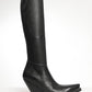 Celine Black Leather Cowboy Western Boots 38.5