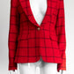 Smythe Red Windowpane Peaked Lapel Blazer 6