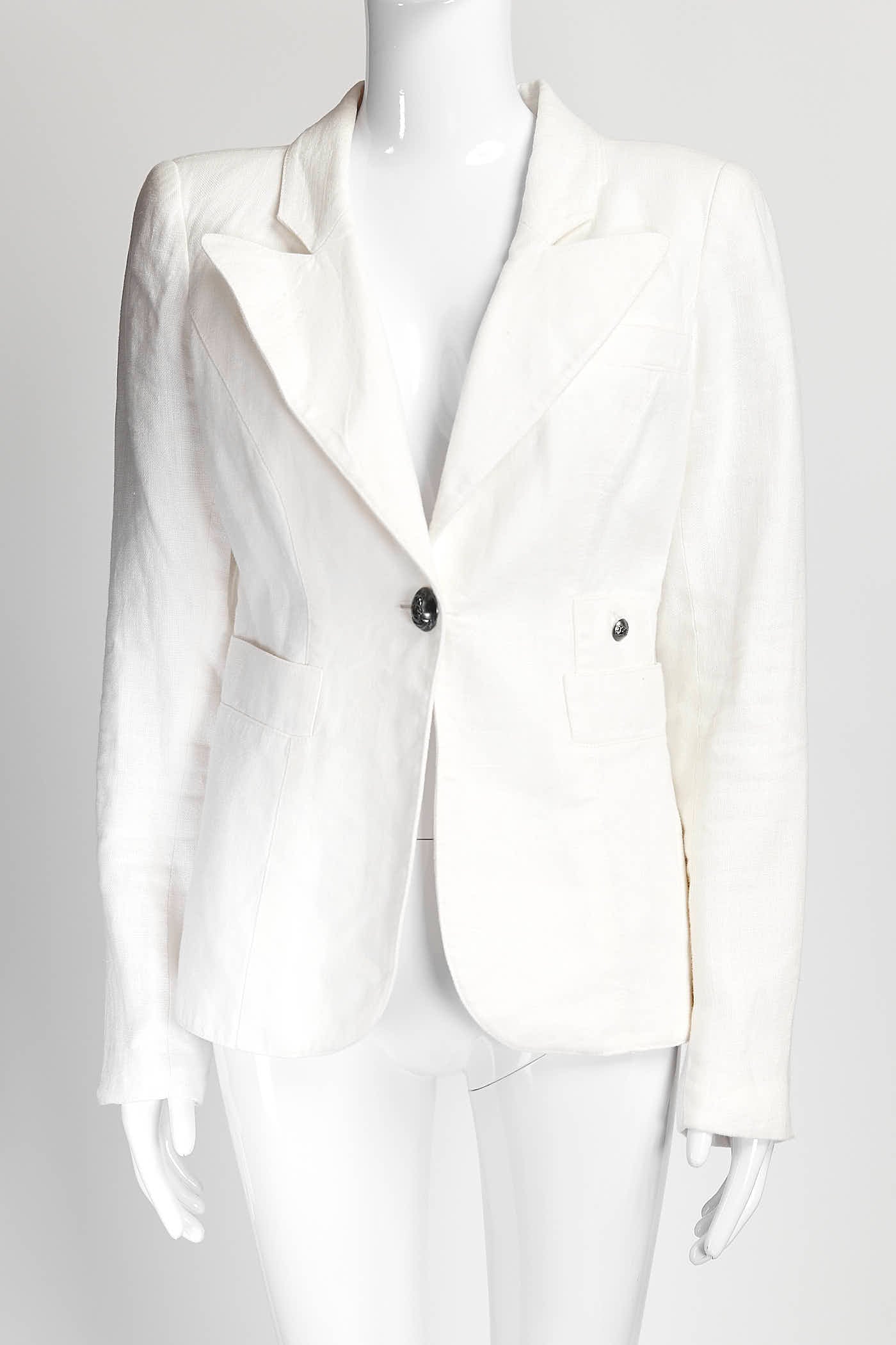Smythe White Linen Blazer 8