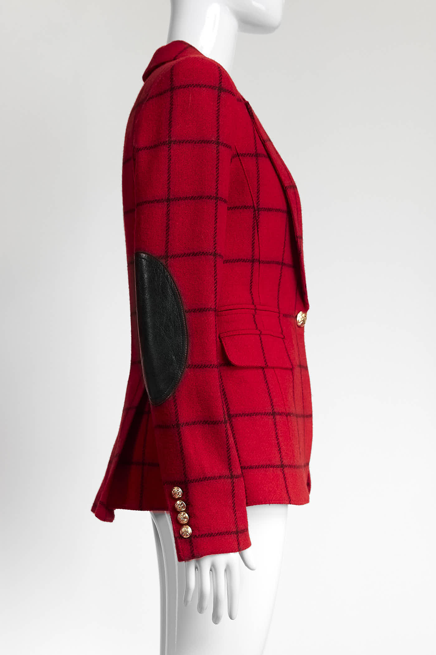 Smythe Red Windowpane Peaked Lapel Blazer 6