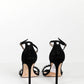 Stuart Weitzman Silver Crystal Braided with Black Suede Ankle Strap10