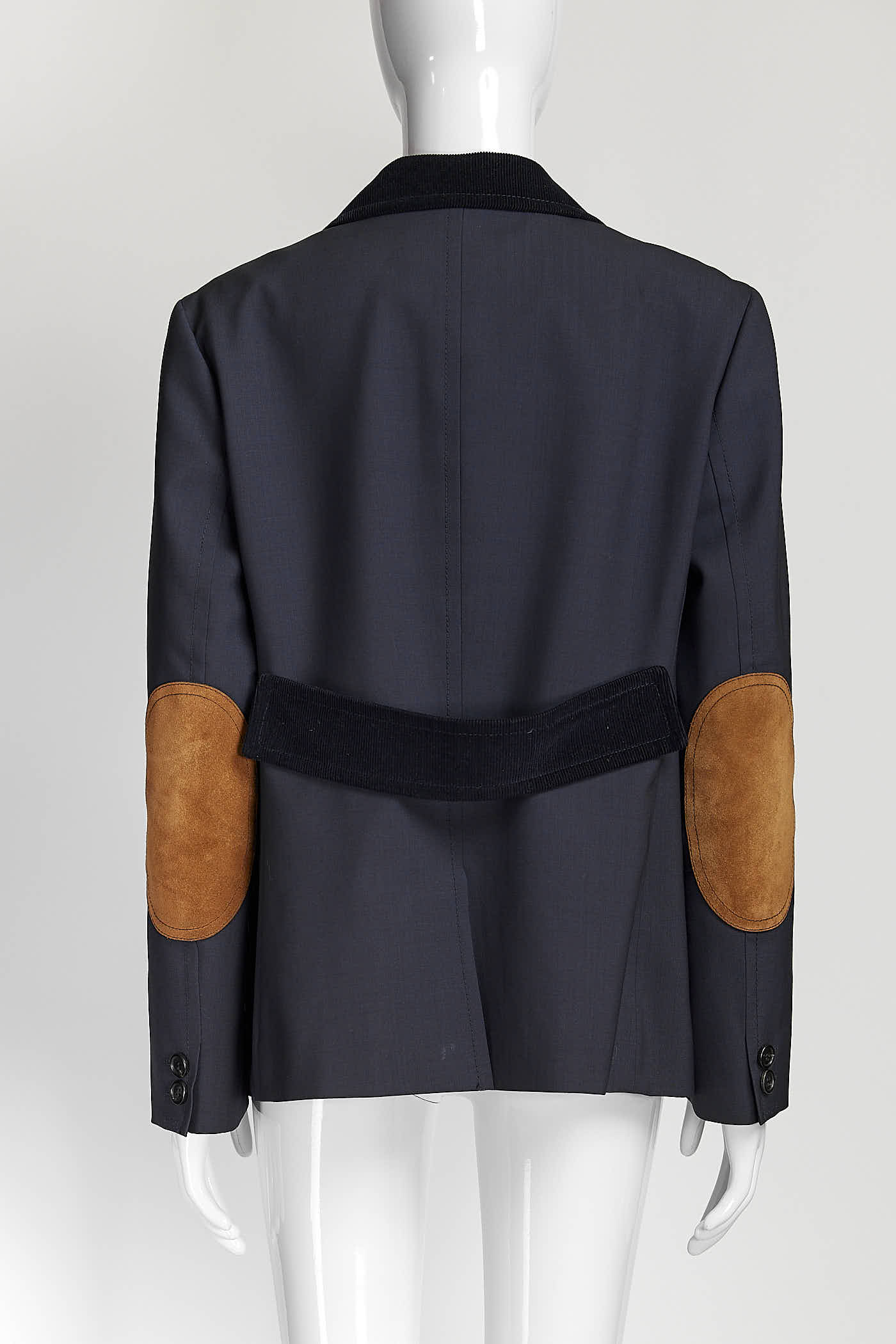 Prada Navy Blazer with Black Velvet Collar 44