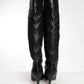 Chanel Black Leather High Boots with Kitten Heels 37.5