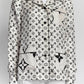 Louis Vuitton Navy Monogram Cream Silk Shirt 36