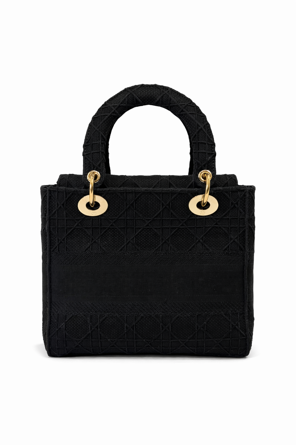 Christian Dior Black Medium Lady D-Lite Bag in Canvas