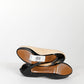 Fendi Black/Brown Woven Straw Heels with Red Snake Embossed Leather 39