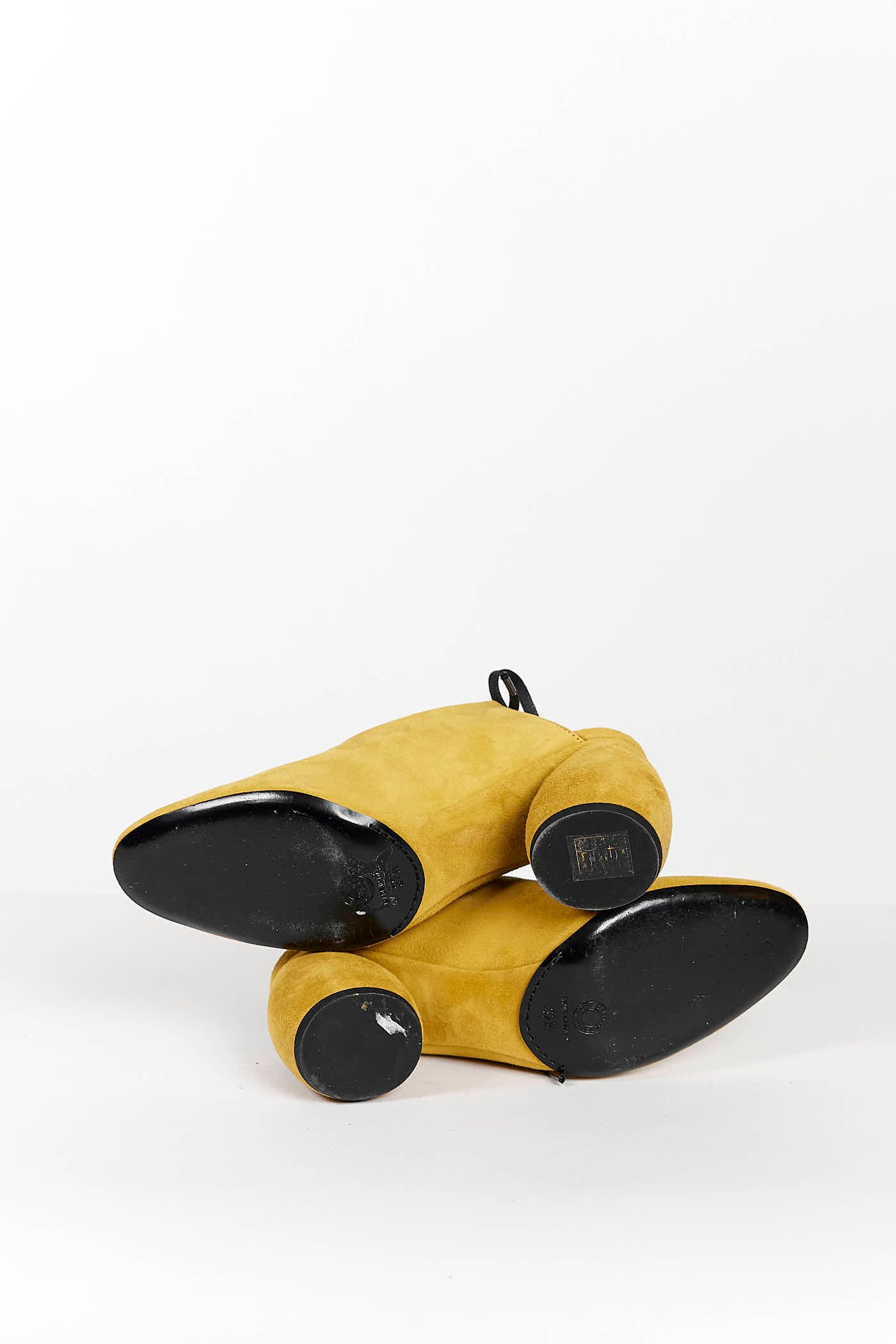 DRIES VAN NOTEN Yellow Suede Sling-back Pumps 37.5