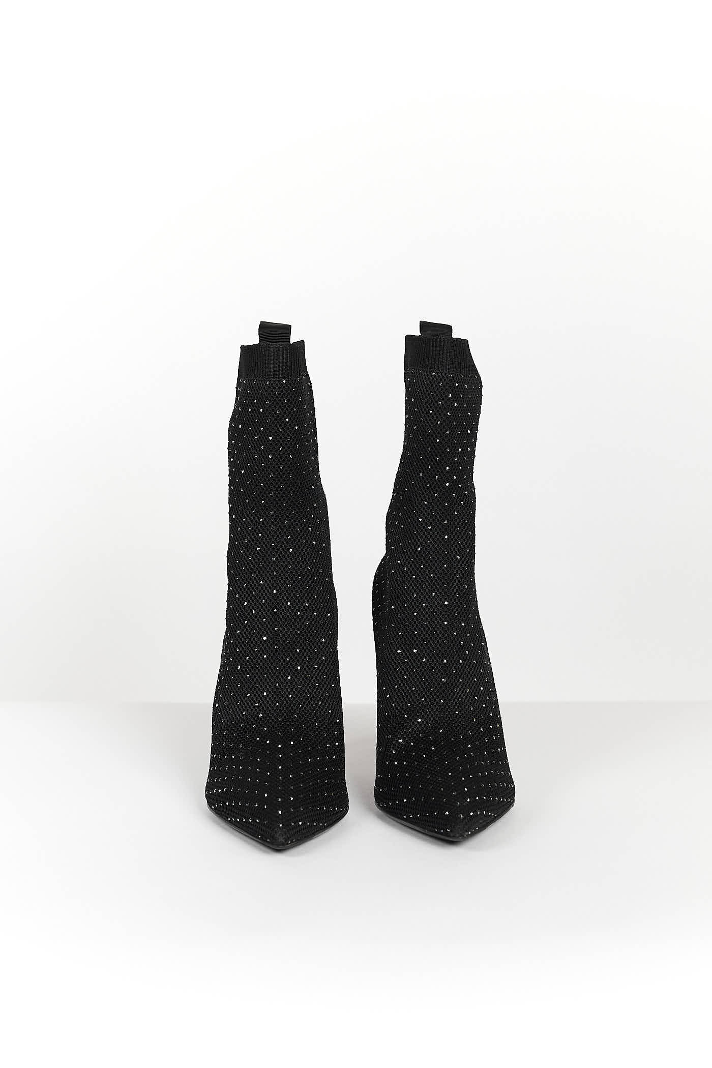 Balmain Skye Stretch-Knit Ankle Boots 39