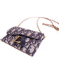Dior Blue Oblique Jacquard Saddle Nano Pouch