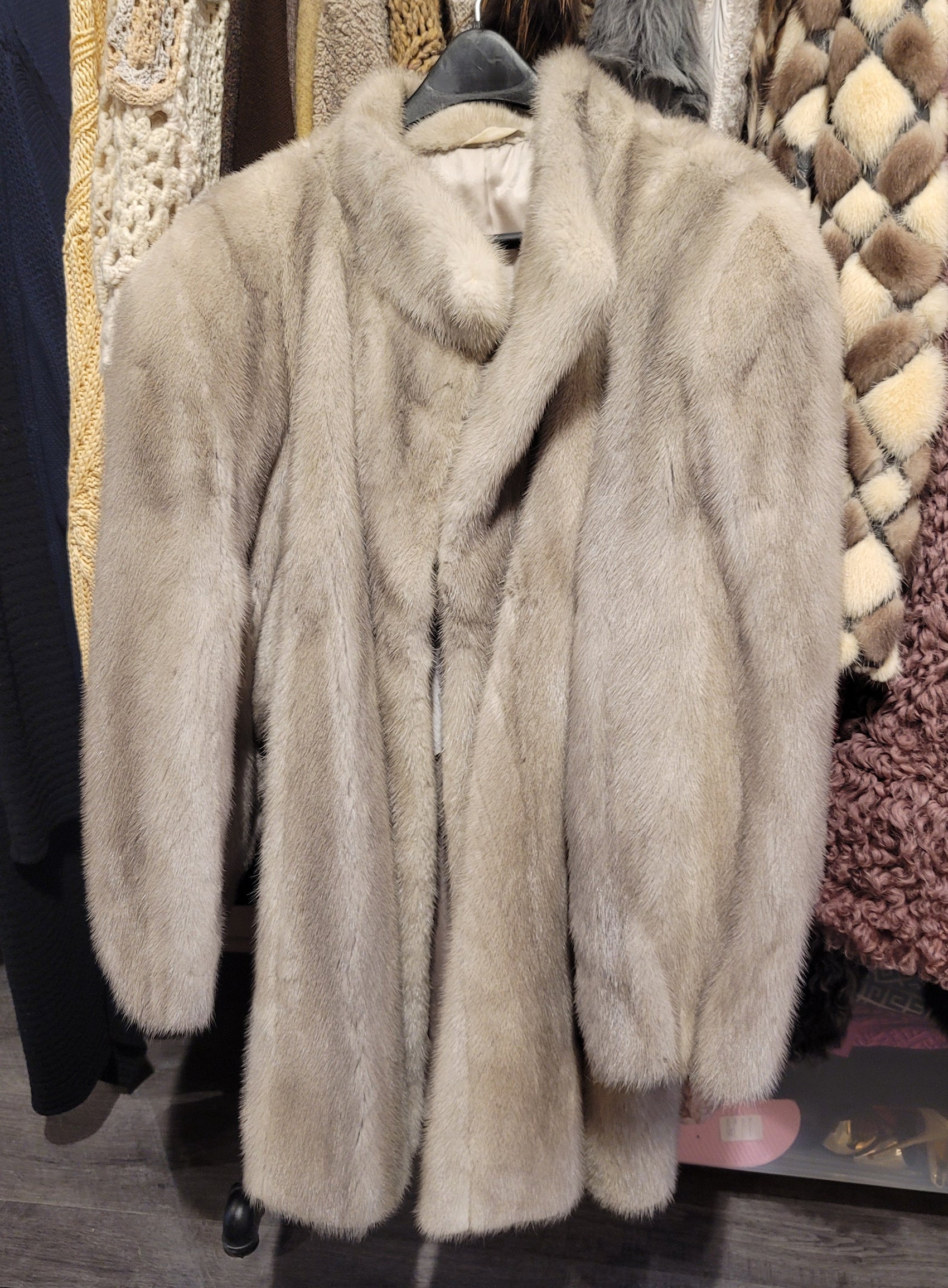 Vintage Grey Fur Jacket
