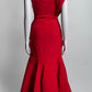 Elie Saab Red Ruffled Dress 36