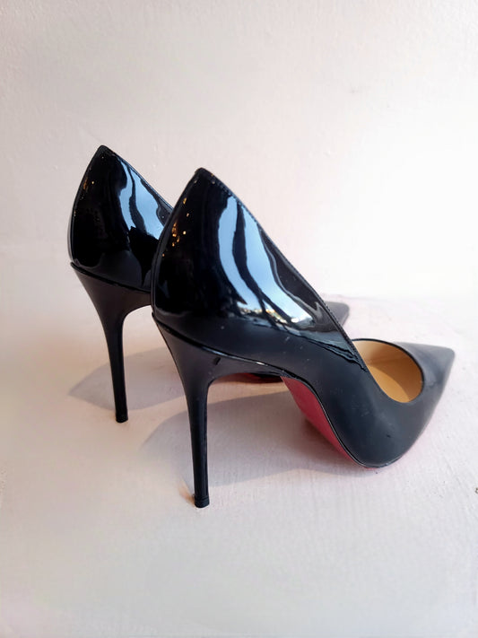Christian Louboutin Black Patent Leather Heels 37