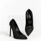 Saint Laurent Black Glitter Pointed Toe Pumps 40.5