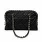 Chanel Chain Around Bowler Bag in Black Lambskin Leather