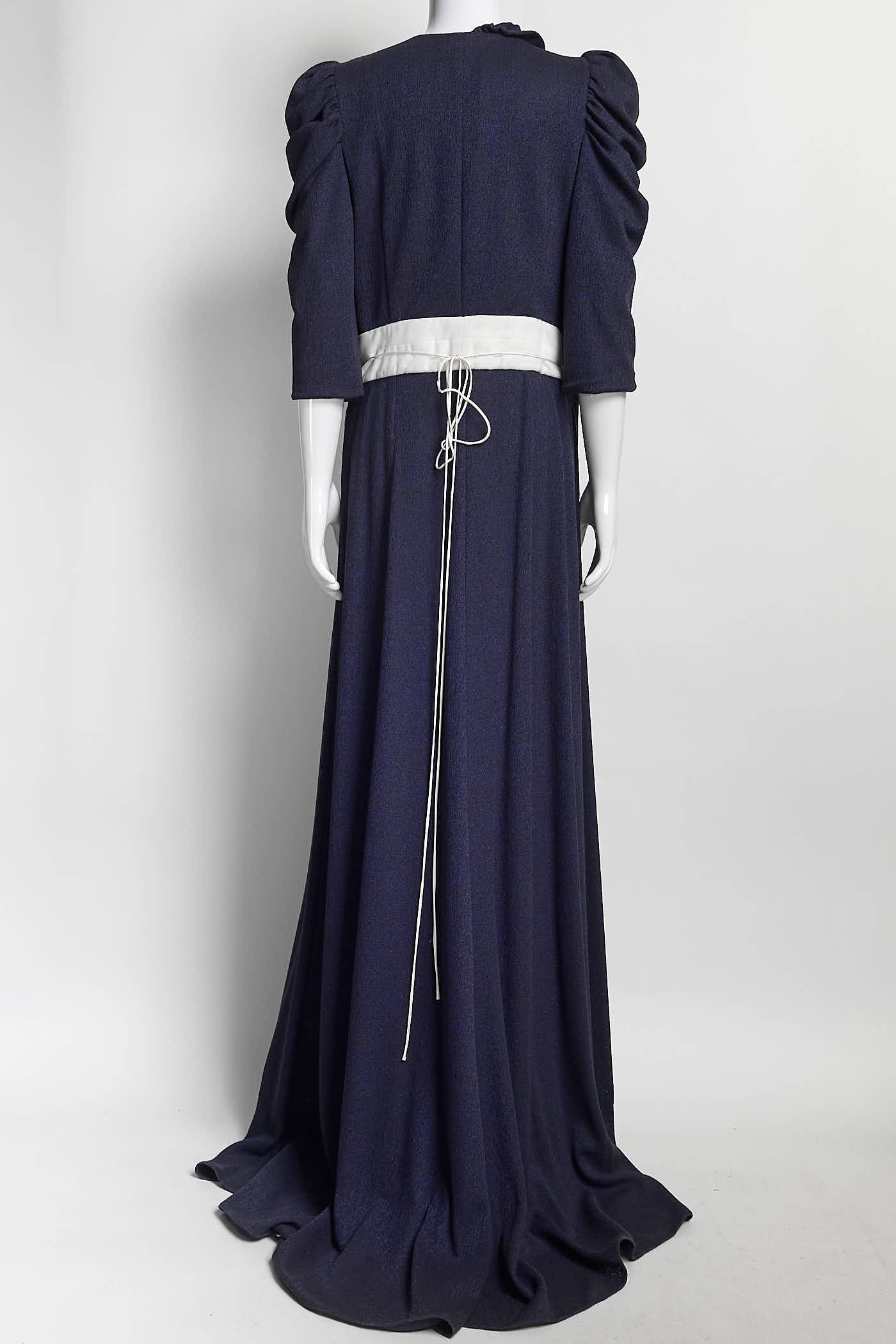 Hellessy Ruffle Sleeve Blue Wrap Dress