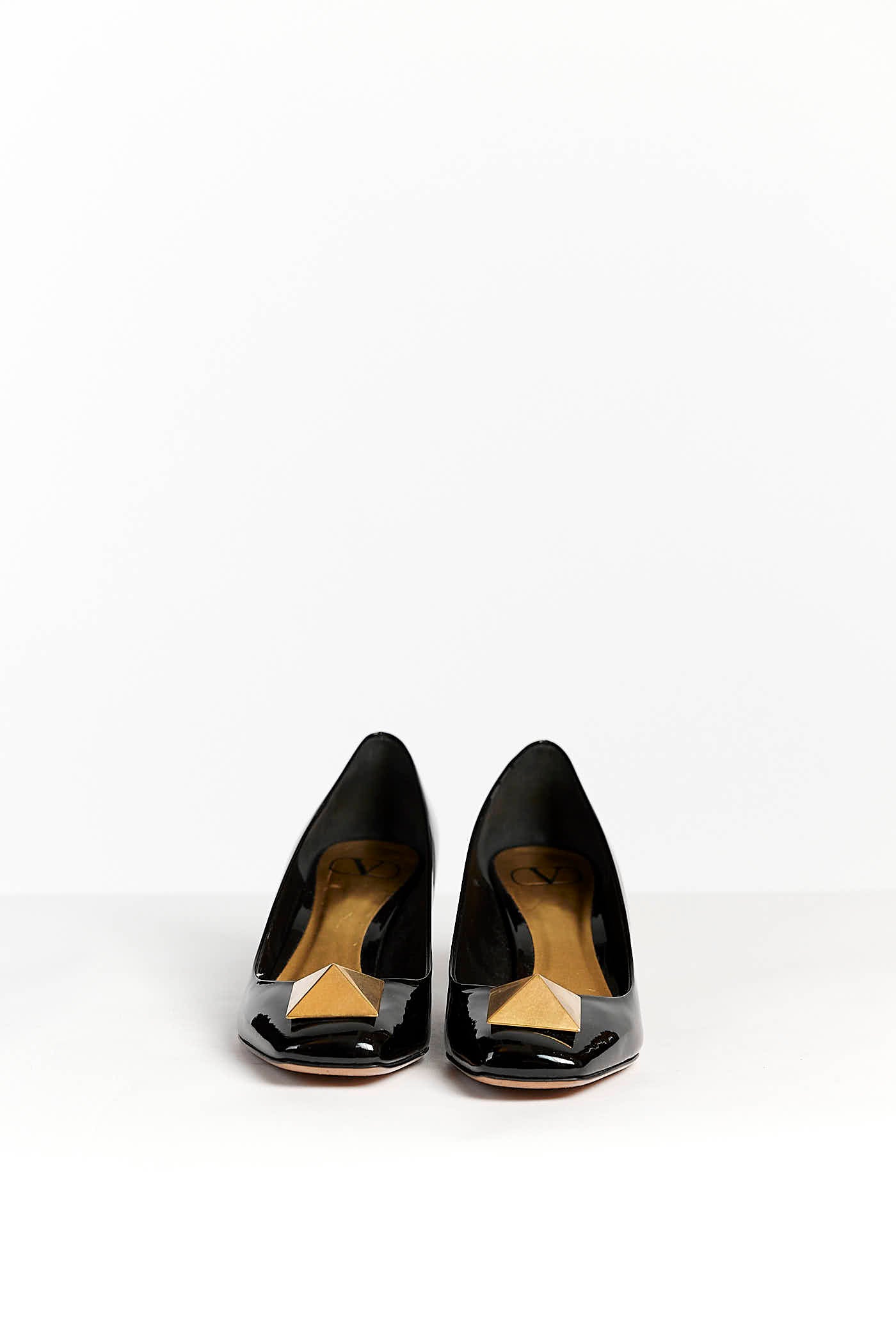 Valentino Patent Leather Studded Accents Pumps 39.5