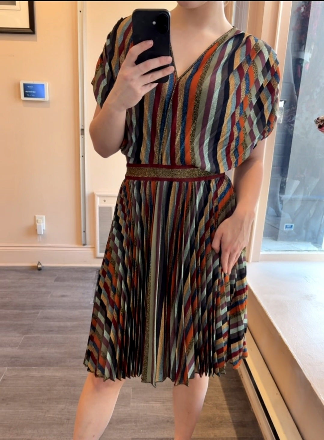 Missoni Metallic Multicolor Striped Dress 44