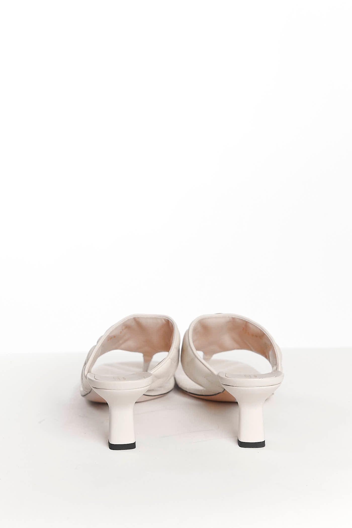 Gucci GG Marmont White Leather Sandal Heel 38.5