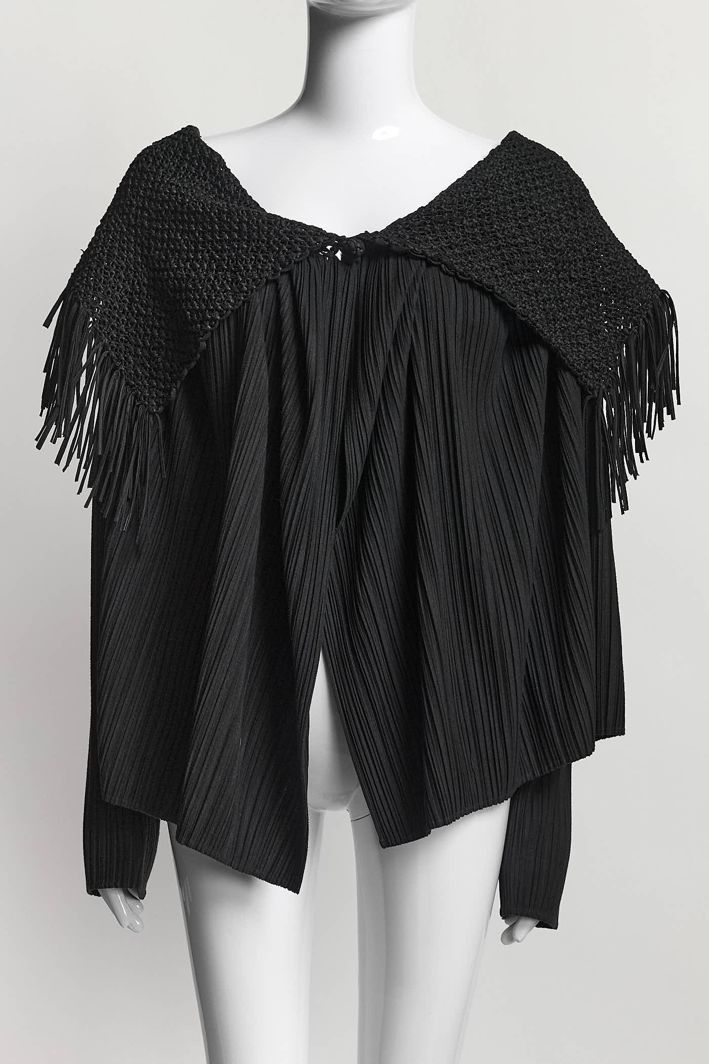 Issey Miyake Black Cardigan with Fringe 2