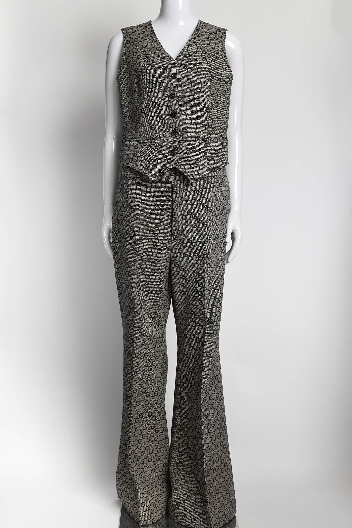 Gucci Brown Jacquard Single-Breasted Wool Suit Blazer/Pant 42