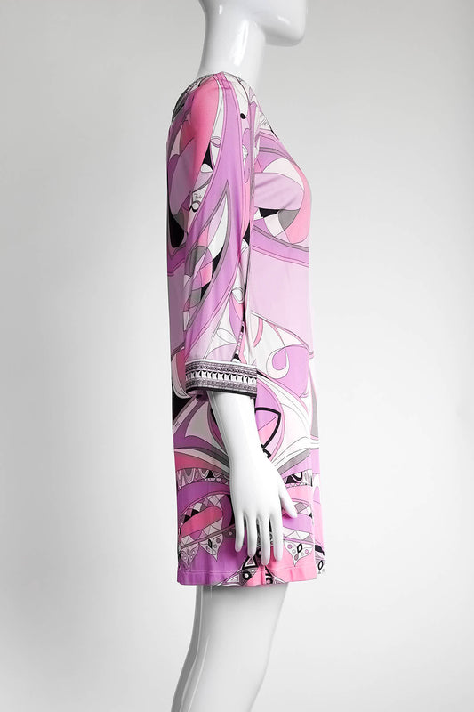 Emilio Pucci Pink Patterned Mini Dress 44