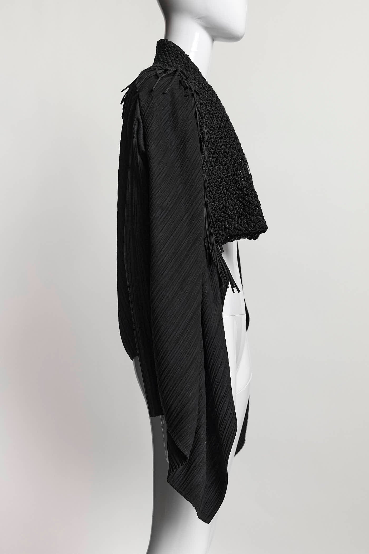 Issey Miyake Black Cardigan with Fringe 2